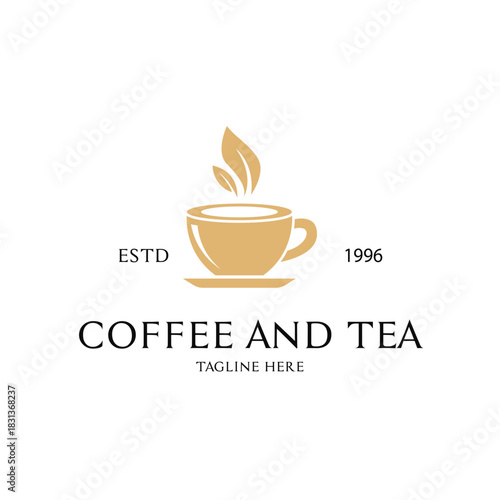 coffee and tea logo design concept creative idea