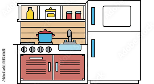 Kitchen appliance vector illustration for interior design ideas