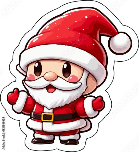 Cute Santa Claus Waving – Christmas Cartoon Illustration
