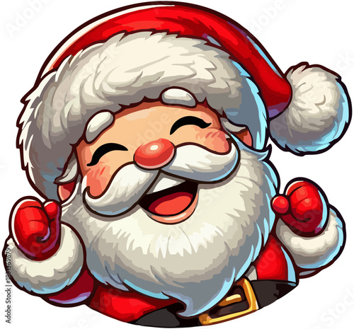 Cute Santa Claus Waving – Christmas Cartoon Illustration