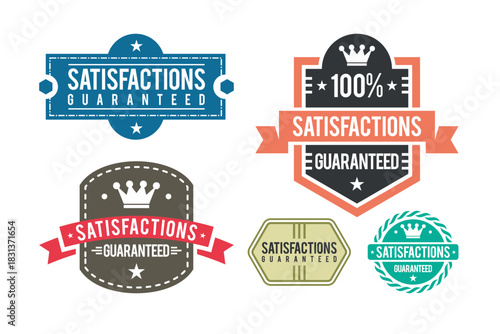 Set of Satisfaction Guaranteed Badges and Labels.