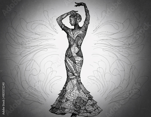 vintage fashion woman in retro style