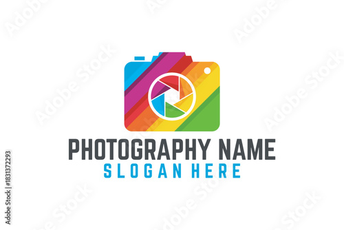 Colorful Camera Logo Design for Photography Business.