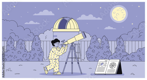 Observing celestial events: A backyard astronomy adventure under the moonlight