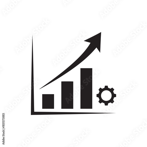 Business growth and development, optimization strategy concept icon design