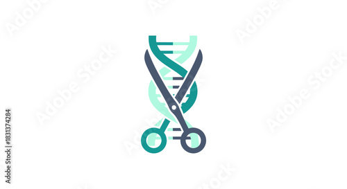 Gene editing breakthrough with scissors cutting DNA double helix, symbolizing scientific innovation and modern medicine for healthcare and biotechnology