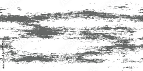 Distressed Grunge Horizontal Brush Stroke Texture Vector Background in Grayscale