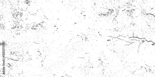 Seamless distressed grunge black and white texture overlay vector Cracked wall cement dirt effect background