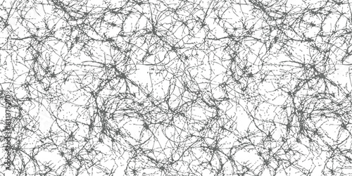 Seamless Tangled Branches Vector Pattern Chaotic Grayscale Organic Distress Background