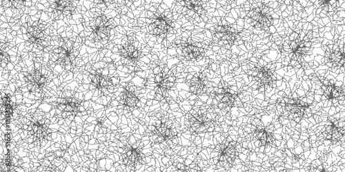 Seamless Tangled Network Vector Pattern Monochrome Abstract Chaotic Lines Texture