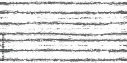 Distressed Horizontal Lines Seamless Pattern Grunge Dark Gray Brush Strokes Texture Vector Background Overlay