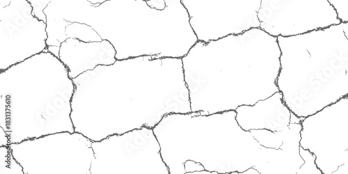 High Contrast Seamless Cracks Texture Grunge Overlay Vector Black and White Pattern