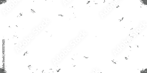 Subtle grunge border texture overlay distressed white background with dark gray noise and dust effect