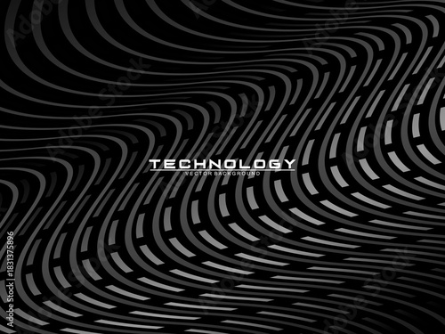 Black background vector luxury invitation card. Elegant wavy lines pattern on black background. Premium design illustration for wedding, vip cover template, grand opening, flyer, etc.