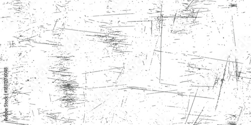 Seamless abstract grunge texture vector with rough black scratches on a white background overlay