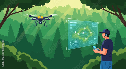 Remote forest surveillance utilizing an advanced drone technology and data monitoring