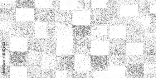 Grungy distressed checkered pattern background Seamless tile texture overlay Grainy geometric mosaic in black and white