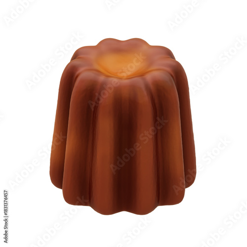 3d canele pastry isolated 