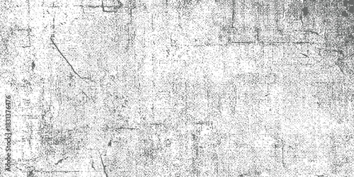 Halftone Distressed Grunge Texture Vector Overlay Screen Print Grainy Effect Black and White Abstract Background