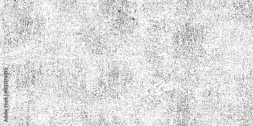 Distressed grunge texture background with fabric mesh weave pattern Vintage aged canvas effect overlay in gray and white