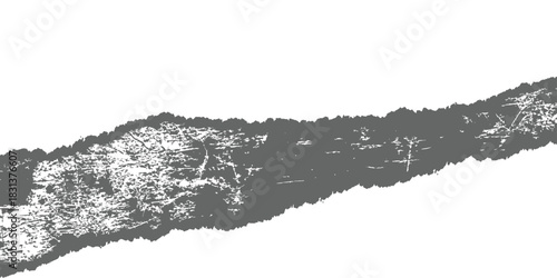 Grunge distressed torn paper border element vector graphic gray ink effect