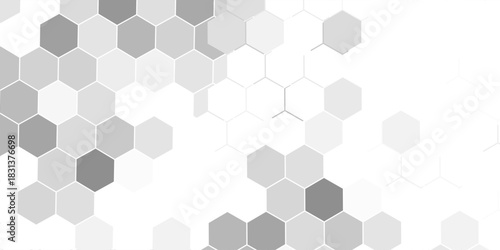 white elegant background with hex pattern. vector