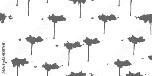 Seamless Gray Ink Drip Pattern Grunge Background Texture Repeatable Wallpaper Design