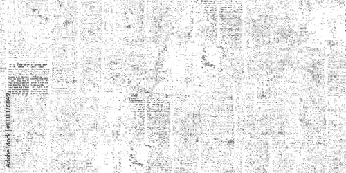 Distressed Newspaper Print Texture Background Halftone Dot Grunge Overlay Black and White Vintage Newsprint Pattern Abstract Gritty Effect