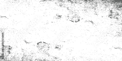 Distressed Grungy Wall Texture Overlay Abstract Vector Background Black and White Grunge Effect for Graphic Design