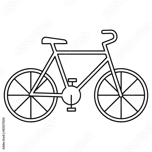 Bicycle Line Art Illustration: Vector Graphic for Transportation and Leisure Concepts