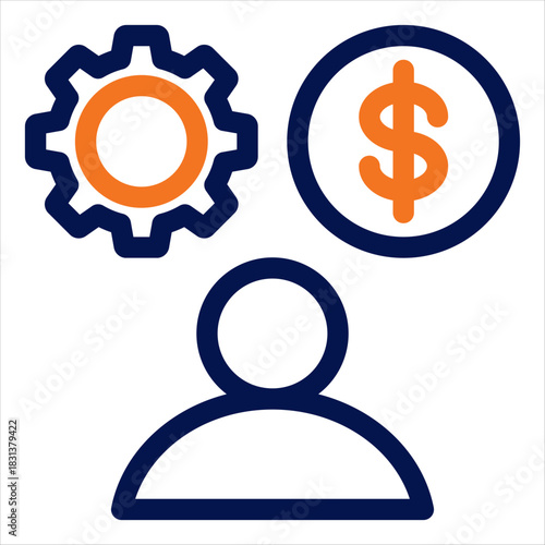 Money Management Duotone Icon. Simple Vector Illustration on White Background