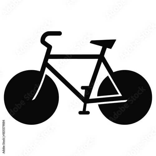 Vector Bicycle Illustration: Simple Black Bike Graphic for Sport and Transportation Use