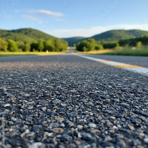 Wallpaper Mural Empty Asphalt Road Leading Through Green Countryside Hills Torontodigital.ca