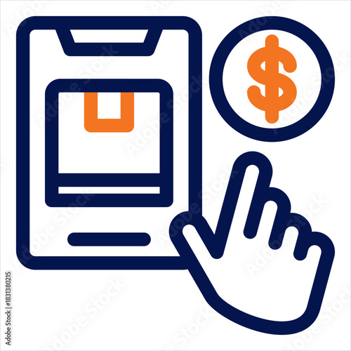 E Commerce Duotone Icon. Simple Vector Illustration on White Background