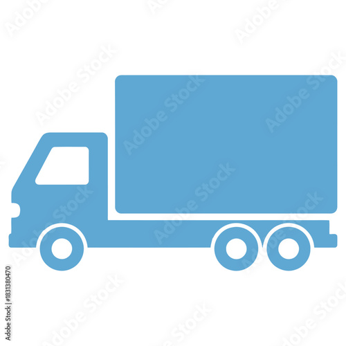 Stylized Delivery Truck Vector Illustration for Logistics and Transportation Graphics