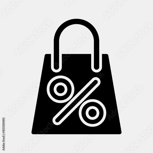 Icon shopping bag. Black Friday Sale elements. Icon in glyph style.