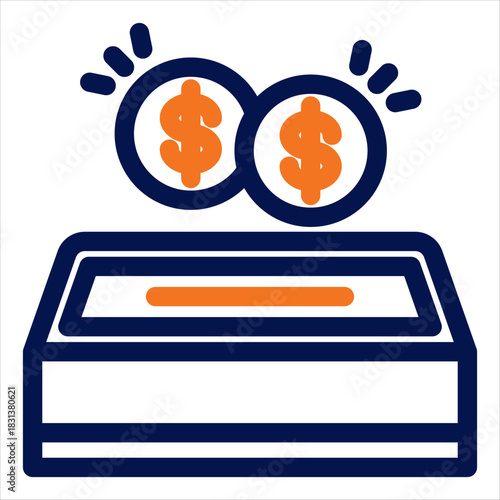 Donations Duotone Icon. Simple Vector Illustration on White Background