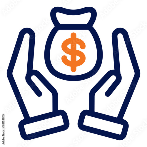 Commission Duotone Icon. Simple Vector Illustration on White Background