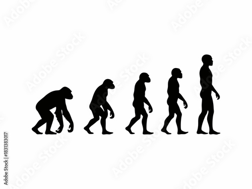 silhouette of ancient human transformation