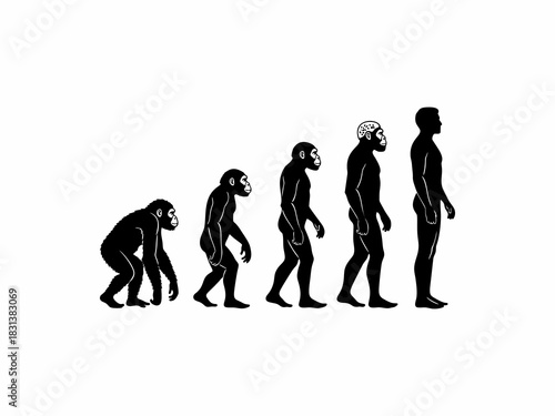 silhouette of ancient human transformation