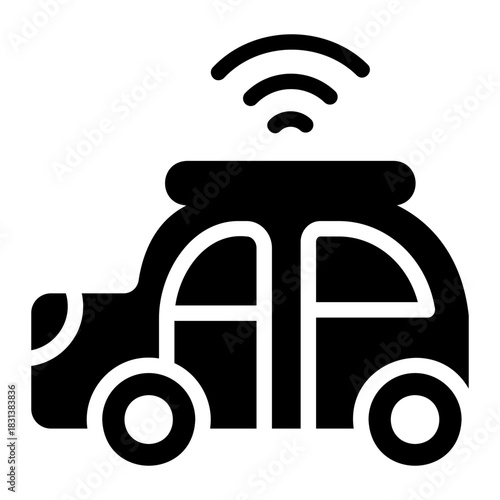 Self driving car Solid icon