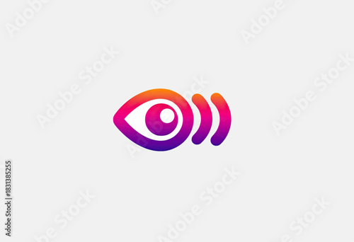 Eye Vision Wave Logo Design for Optics, Surveillance, and Monitoring Technology Solutions