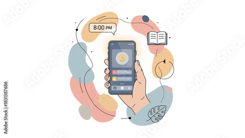 Hand Holding Smartphone Displaying Daily Schedule and Tasks Digital Organization Concept