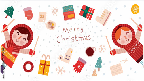 Merry Christmas Winter Celebration Illustration