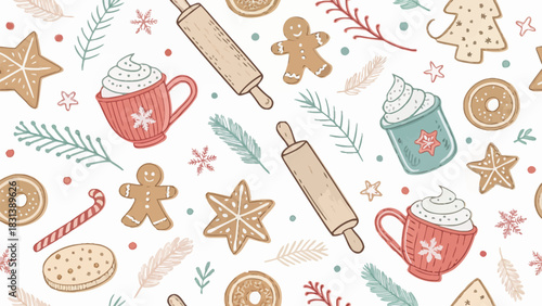 Festive Holiday Baking Seamless Pattern
