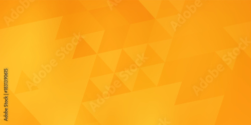 Gradient orange background on triangle pattern. Geometric abstract pixel background.