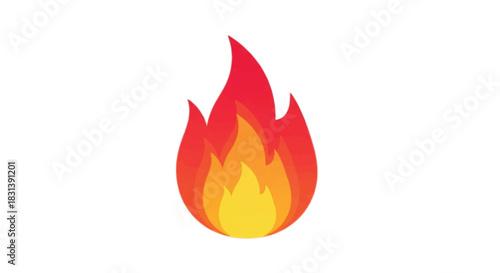 Vibrant and dynamic fire flame icon illustration.
