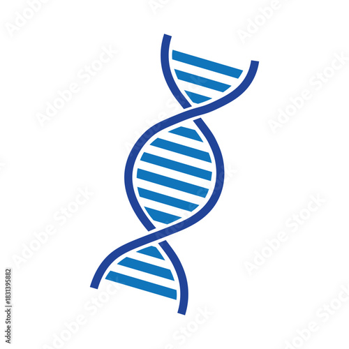 Blue DNA double helix structure symbolizing genetics and life science research