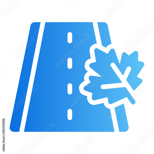path fallen leaves Line Gradient Icon