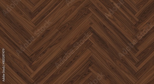 Herringbone Patterned Wood Flooring - A Rich and Textured Design.